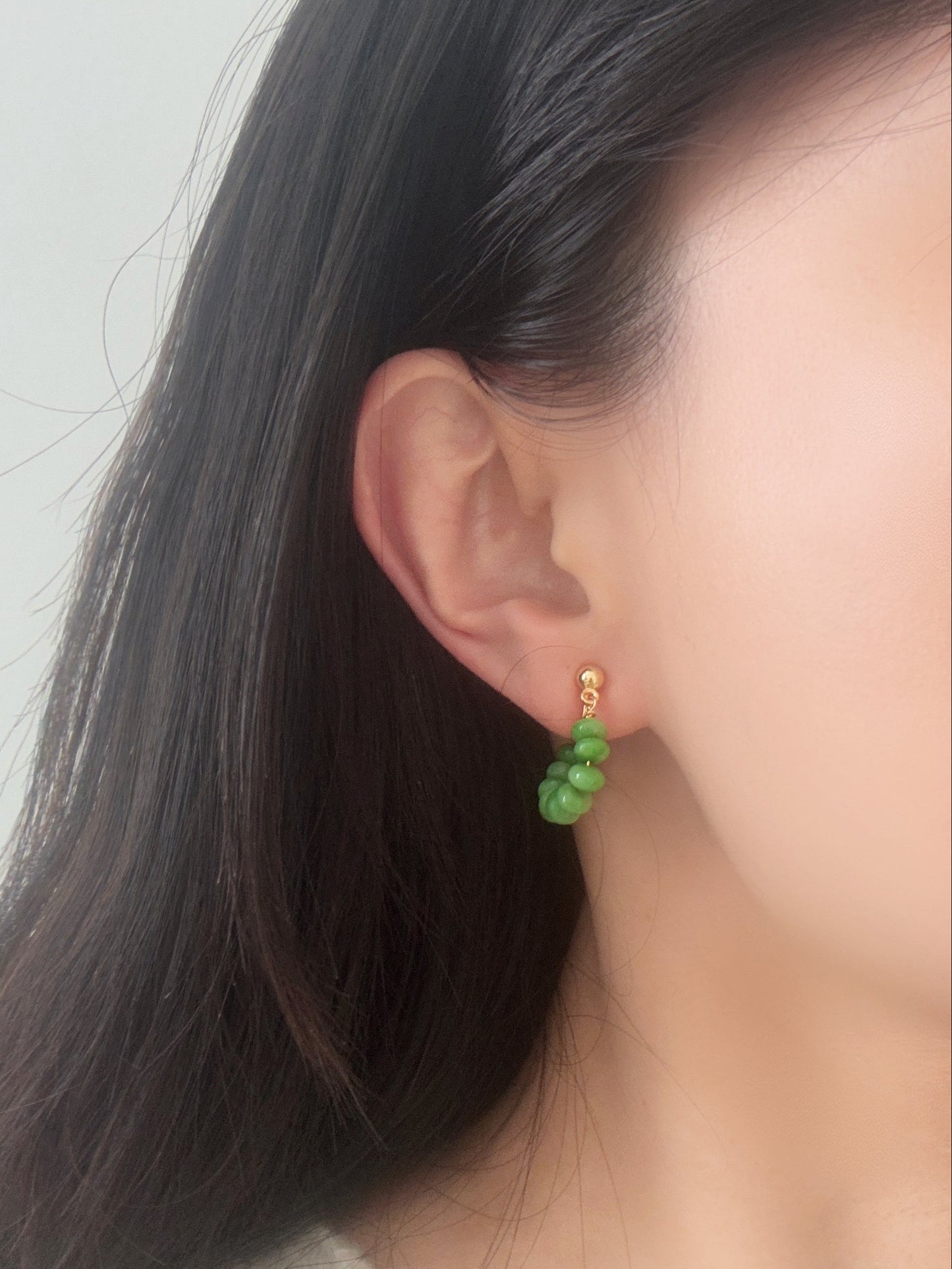 green clip on earrings for sensitive ears