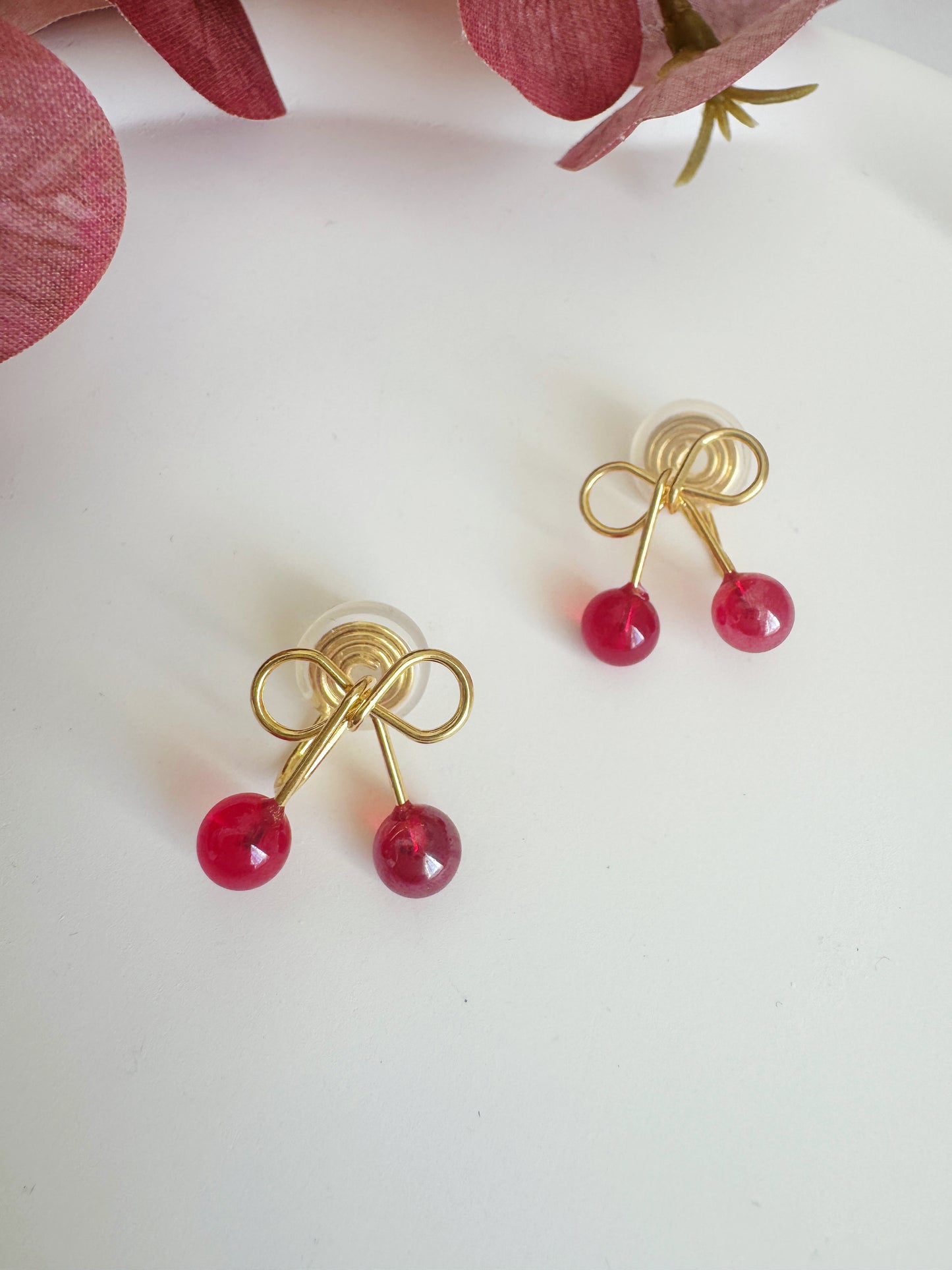 gold bow clip-on earrings 