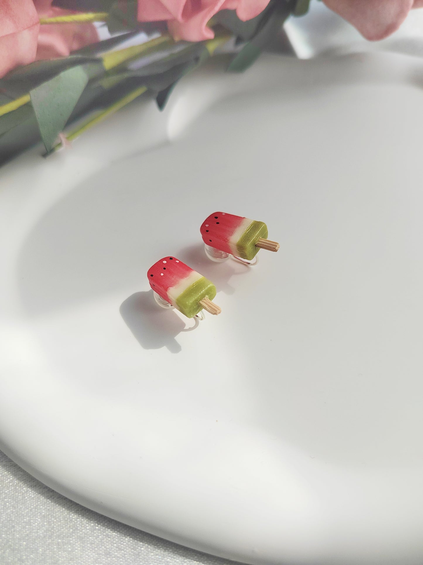 Mini Ice Pop Clip-On Earrings – Polymer Clay Stud Non-Pierced Ear Clips