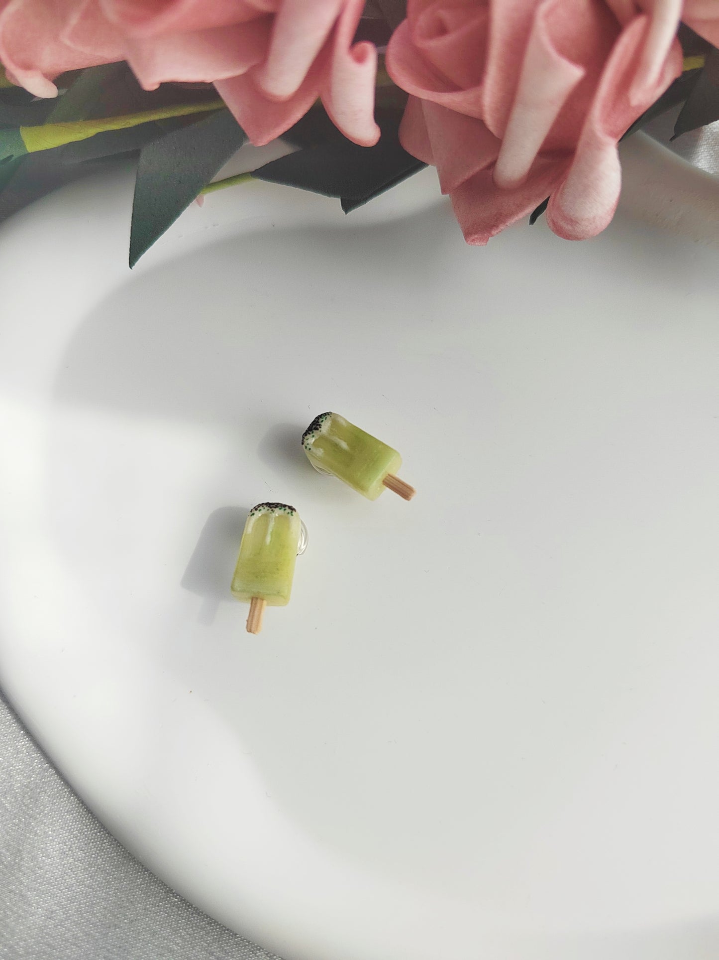 Mini Ice Pop Clip-On Earrings – Polymer Clay Stud Non-Pierced Ear Clips
