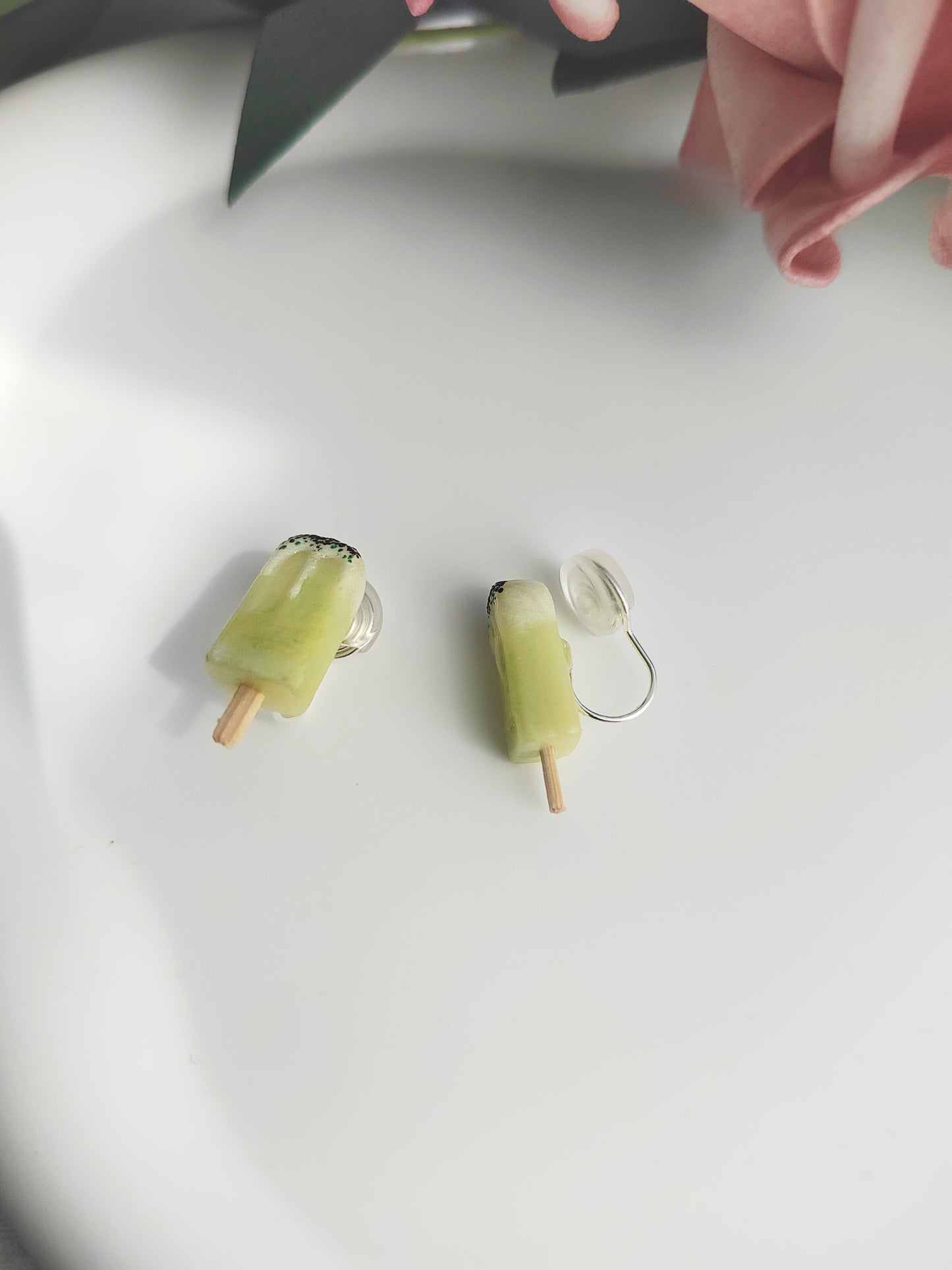 Mini Ice Pop Clip-On Earrings – Polymer Clay Stud Non-Pierced Ear Clips