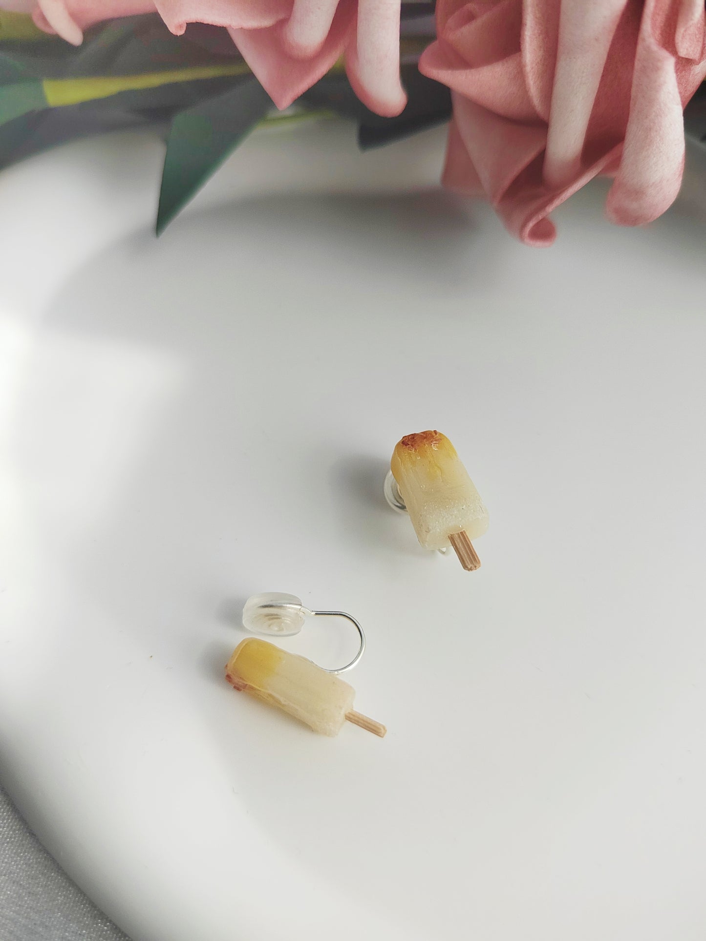 Mini Ice Pop Clip-On Earrings – Polymer Clay Stud Non-Pierced Ear Clips