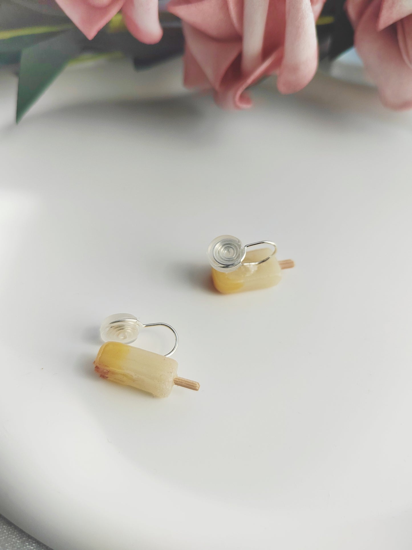 Mini Ice Pop Clip-On Earrings – Polymer Clay Stud Non-Pierced Ear Clips