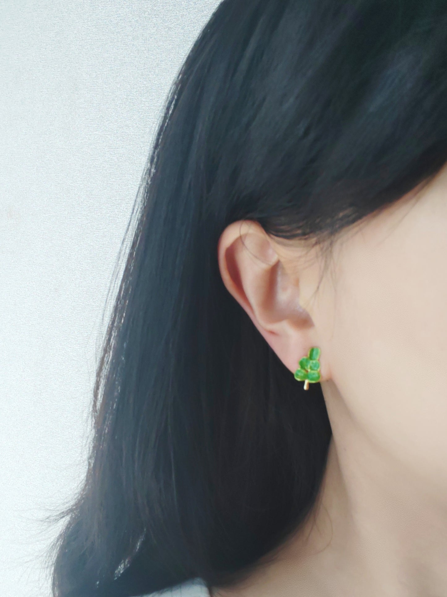 Colourful Enamel Leaf Clip-On Earrings –Stud Non-Pierced Ear Clips