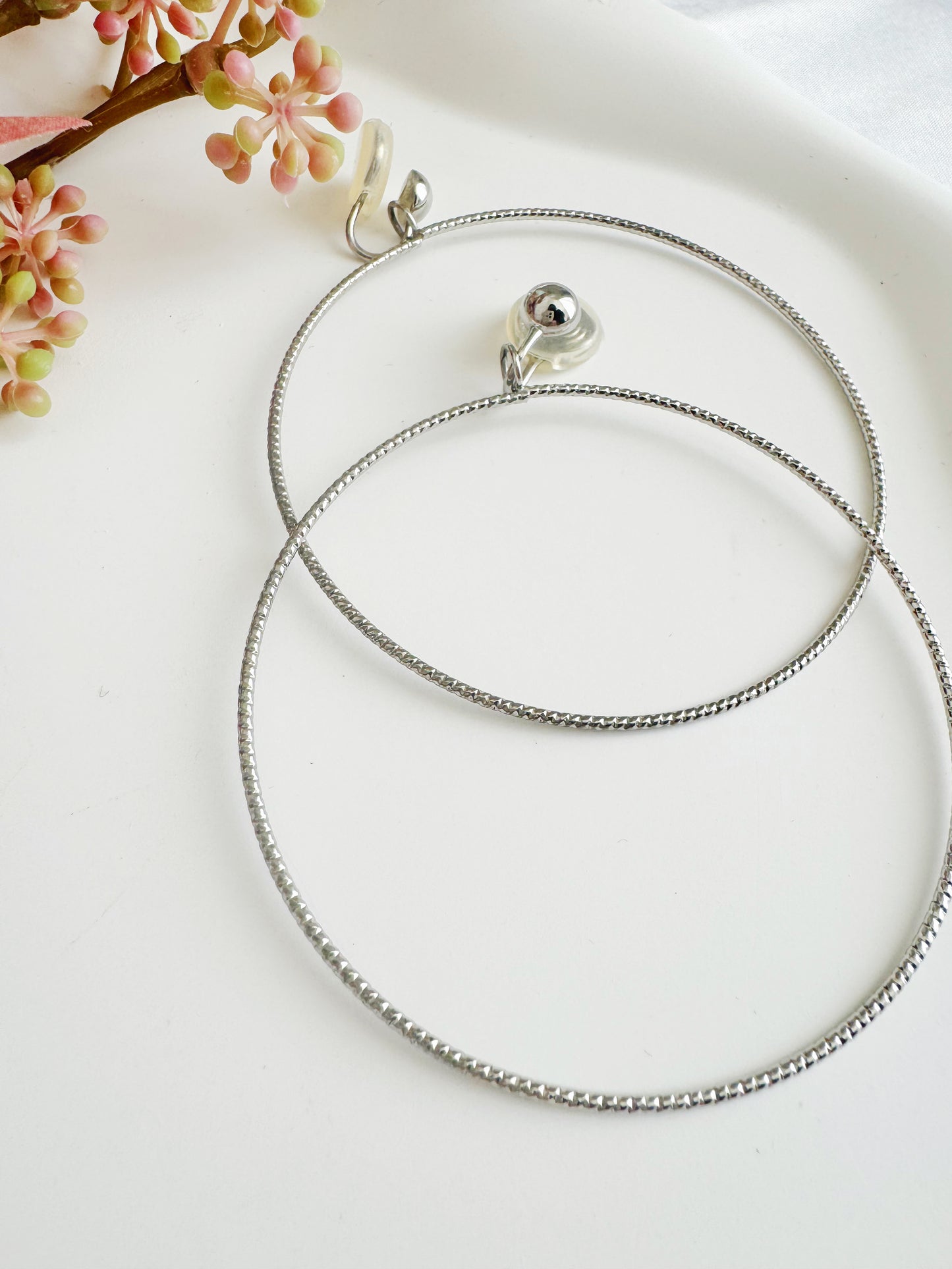 Large Hoop Clip-On Earrings – Gold/Silver Non-Pierced Ear Clips