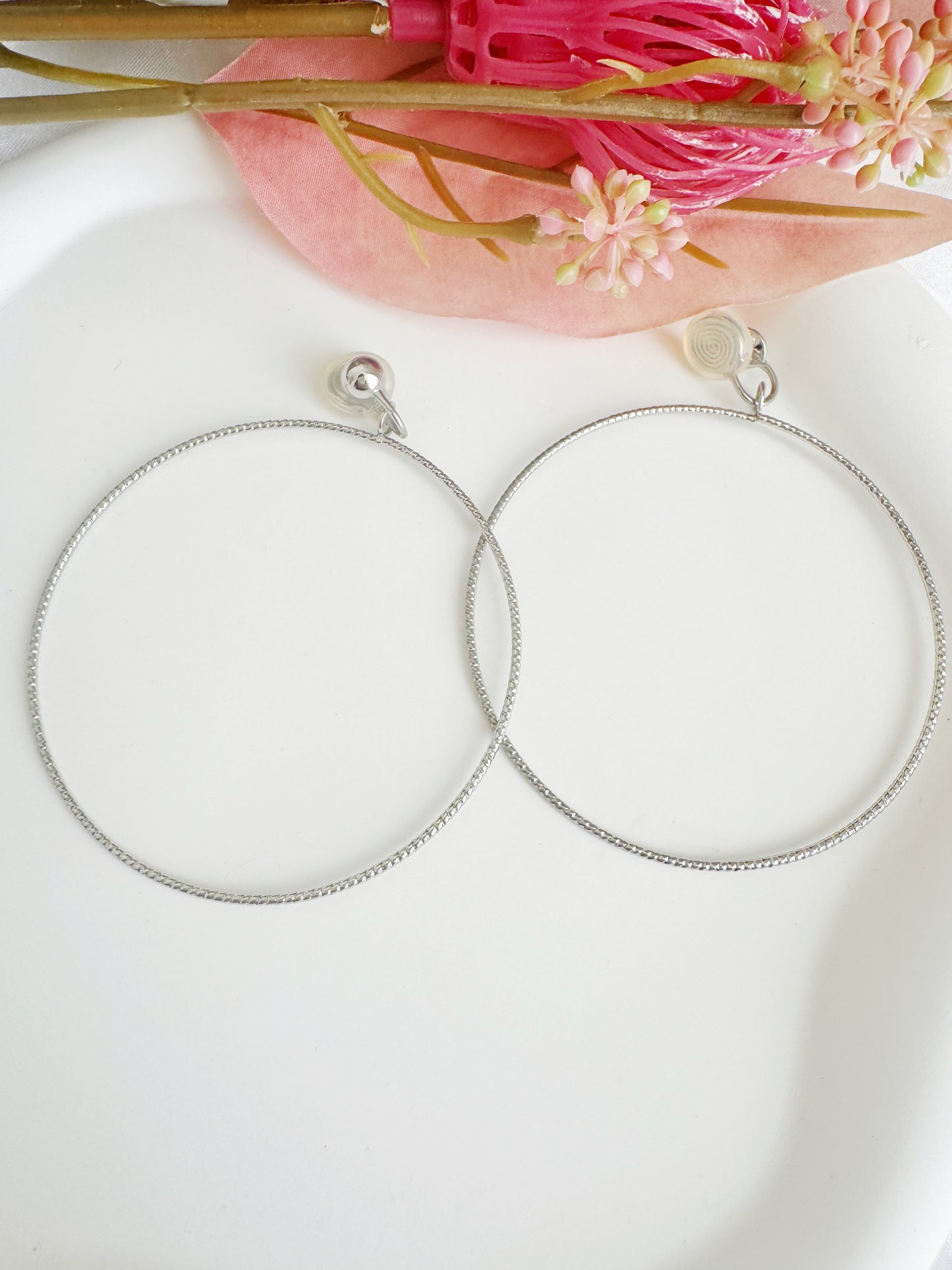Large Hoop Clip-On Earrings – Gold/Silver Non-Pierced Ear Clips