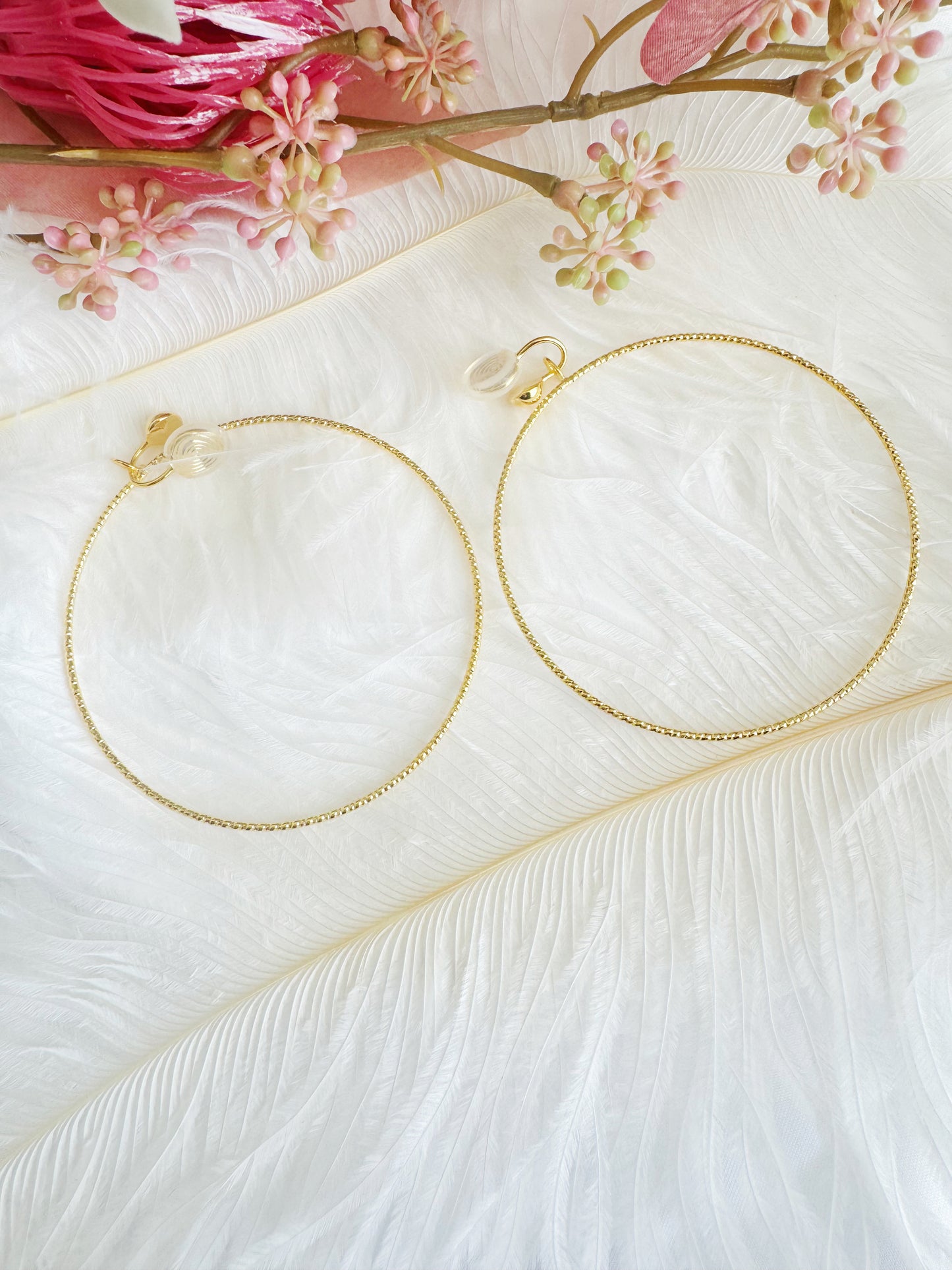 Large Hoop Clip-On Earrings – Gold/Silver Non-Pierced Ear Clips