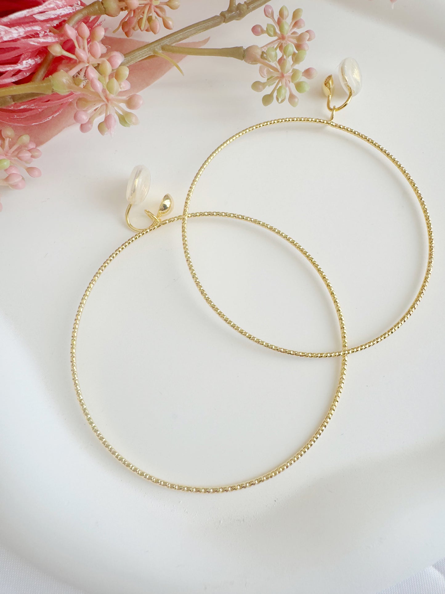 Large Hoop Clip-On Earrings – Gold/Silver Non-Pierced Ear Clips