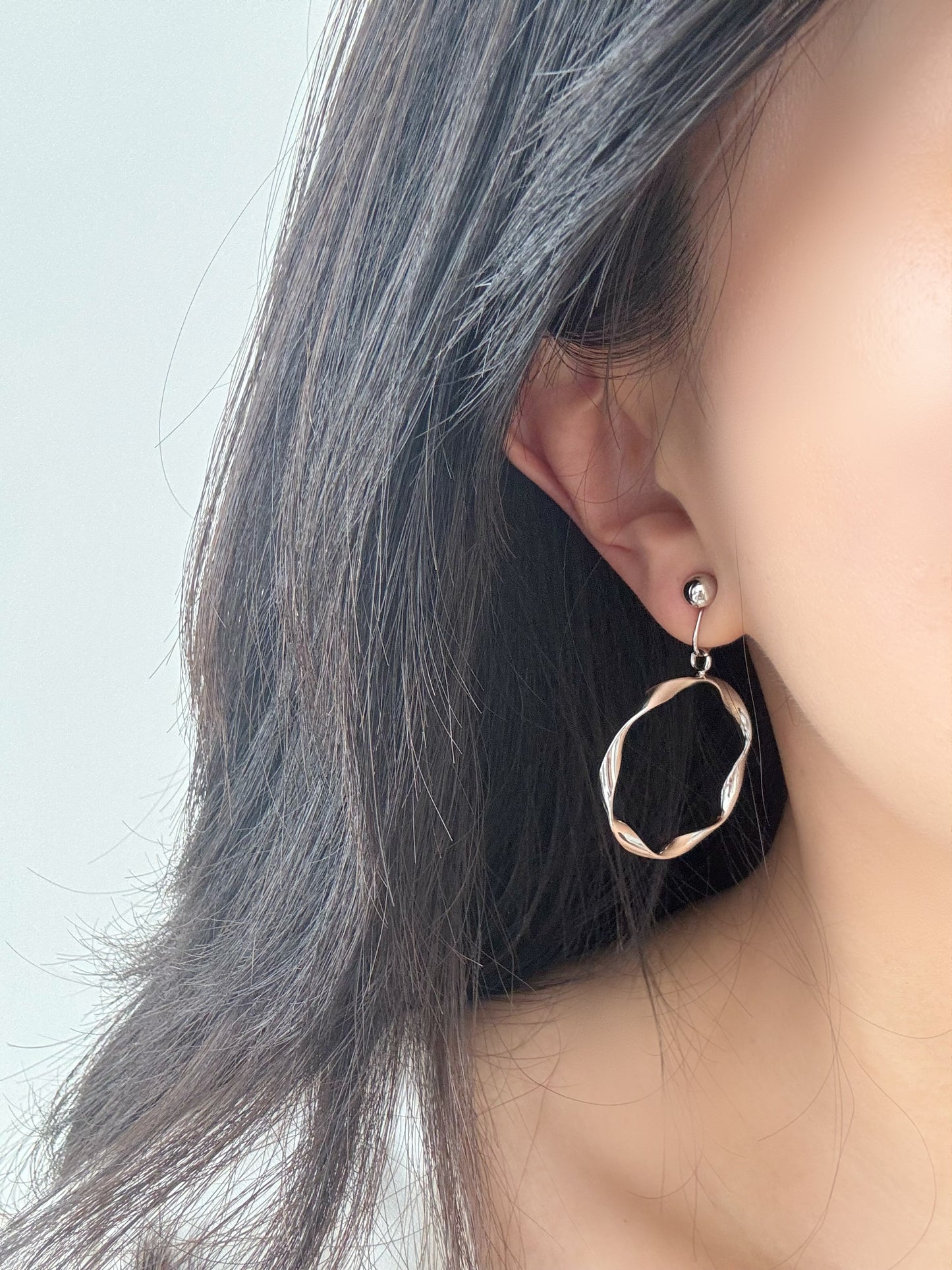 Golden/Silver Hoop Clip-On Earrings -Pierced Ear Clips