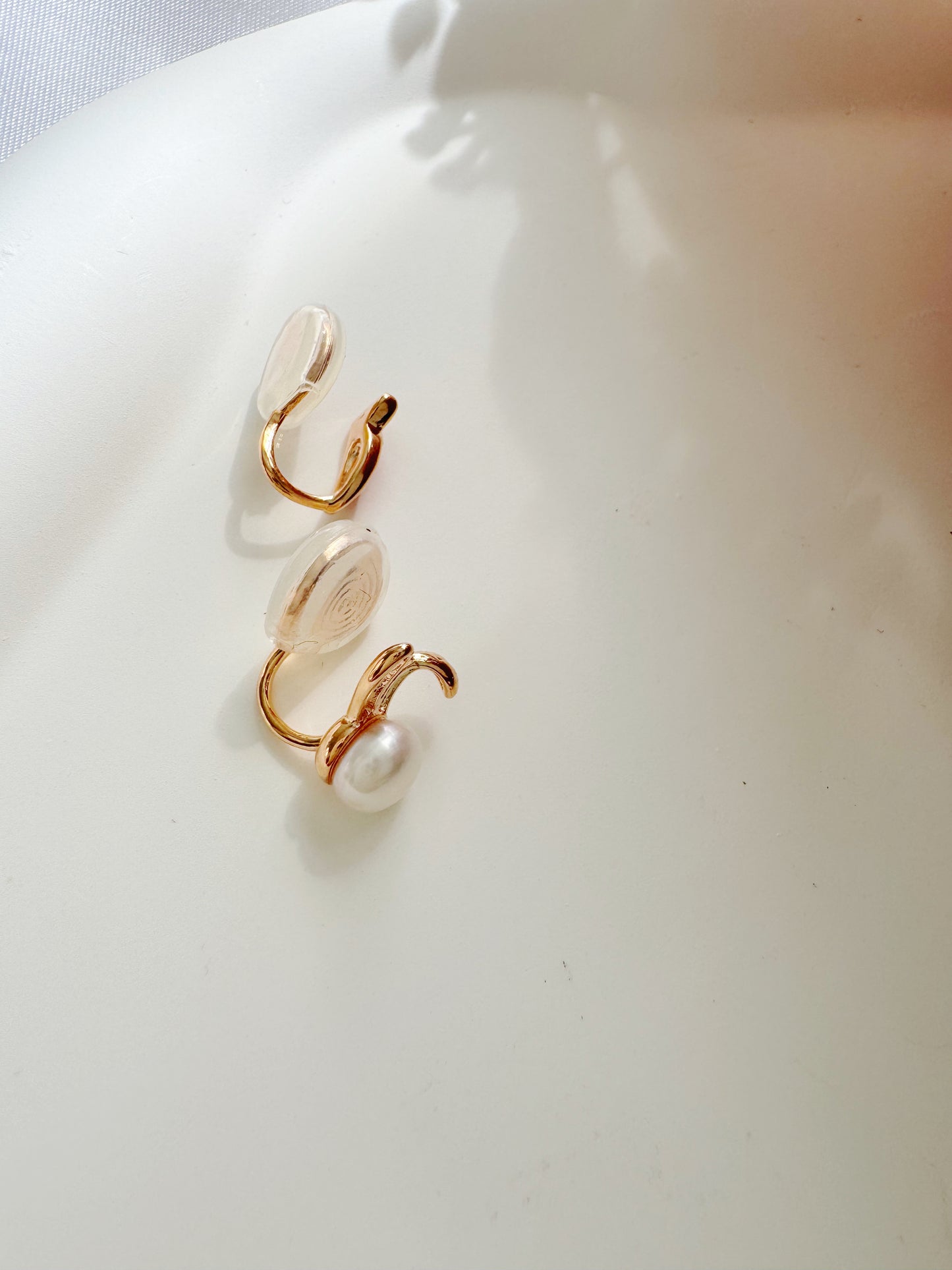 Mismatched Carrot and Pearl Bunny Clip-On Earrings – Non-Pierced Ear Clips
