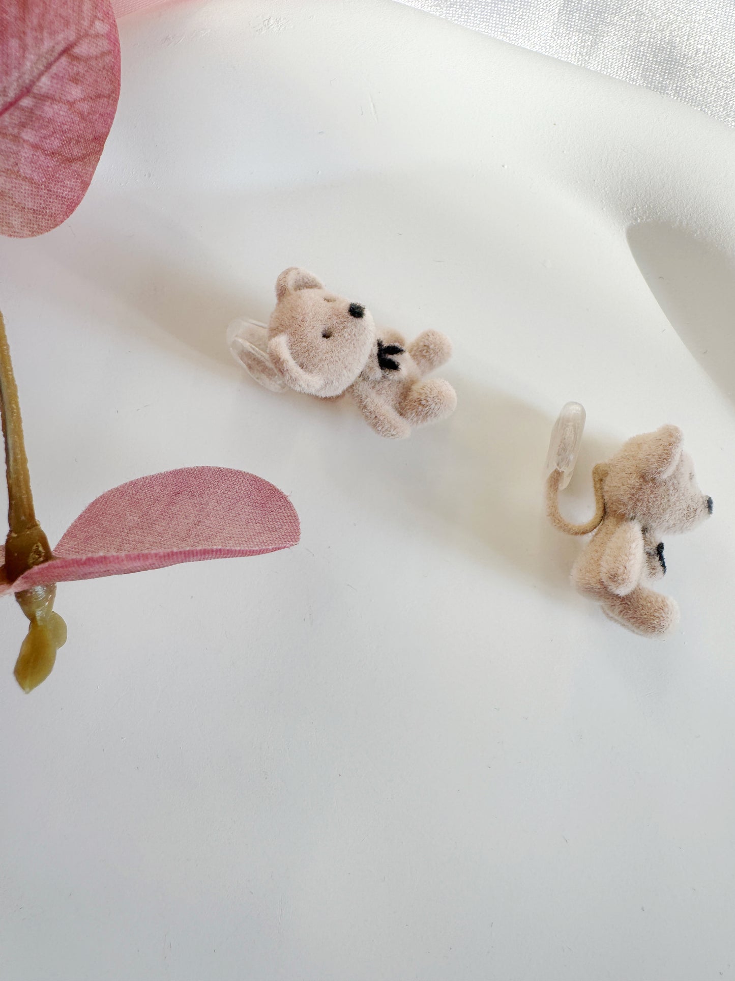 Cute Teddy Bear Clip-On Earrings – Kawaii Non-Pierced Ear Clips