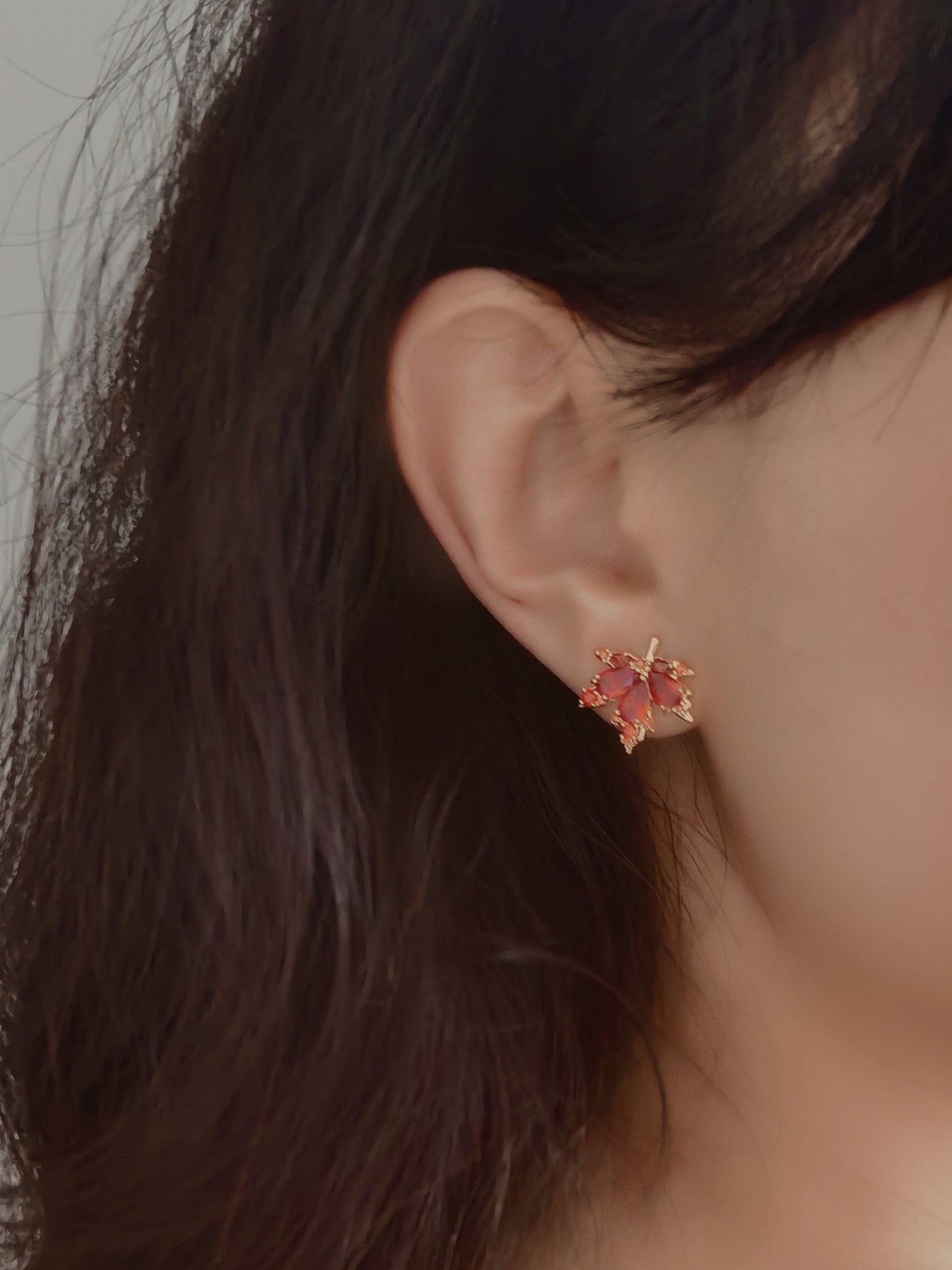 Maple Leaf Clip-On Earrings-Non-Pierced Ear Clips