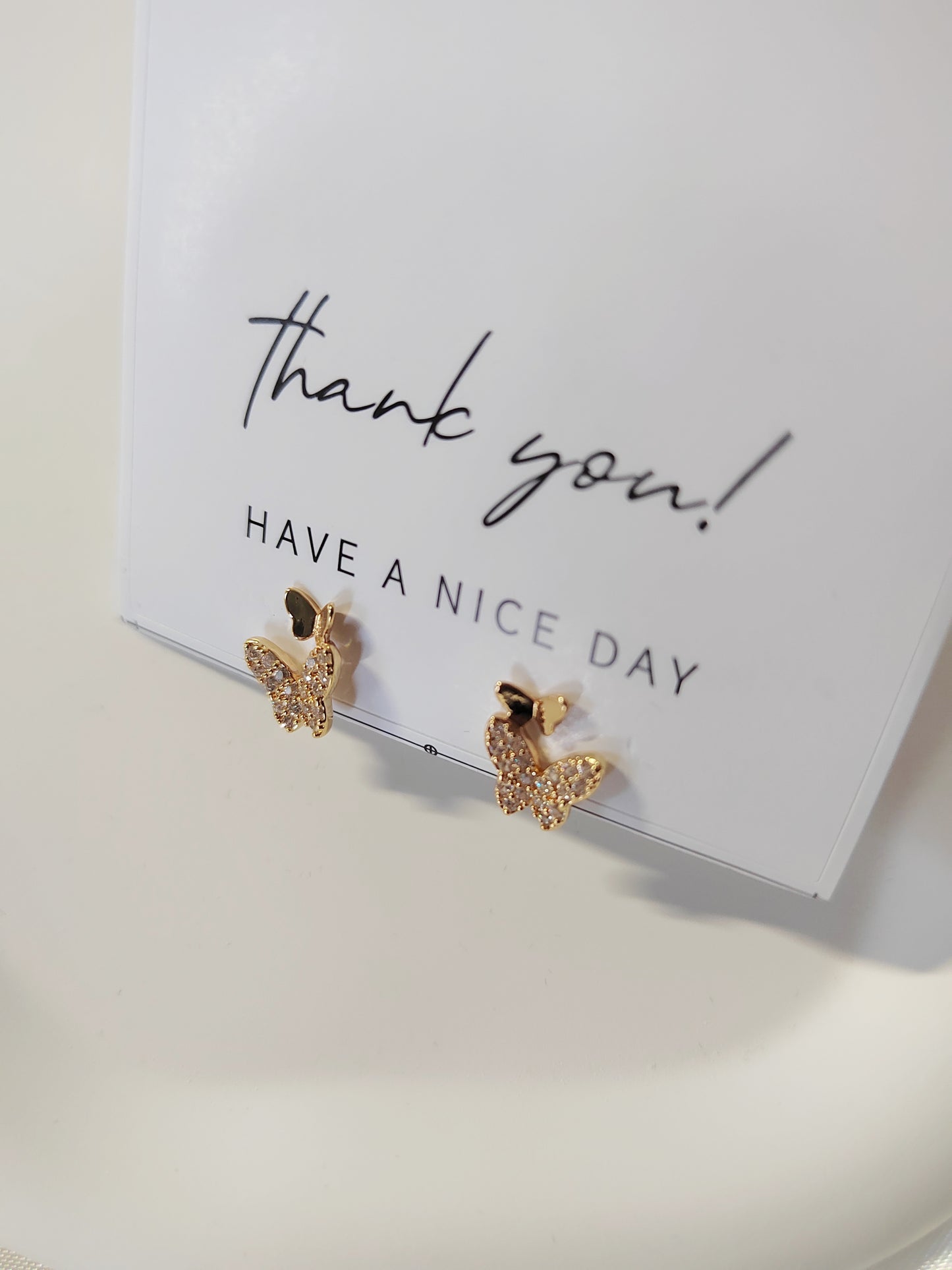 Gold Butterfly Clip-On Earrings – Butterfly Stud Non-Pierced Ear Clips