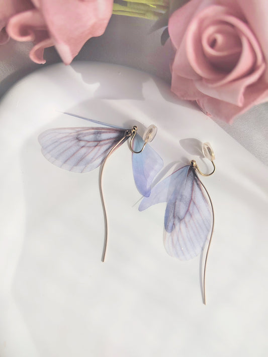 Purple Butterfly Clip-On Earrings – Non-Pierced Ear Clips